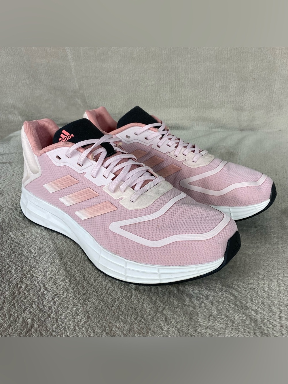 adidas Duramo 10 Womens Shoes Size 11 Pink White Knit Running Sneakers NEW